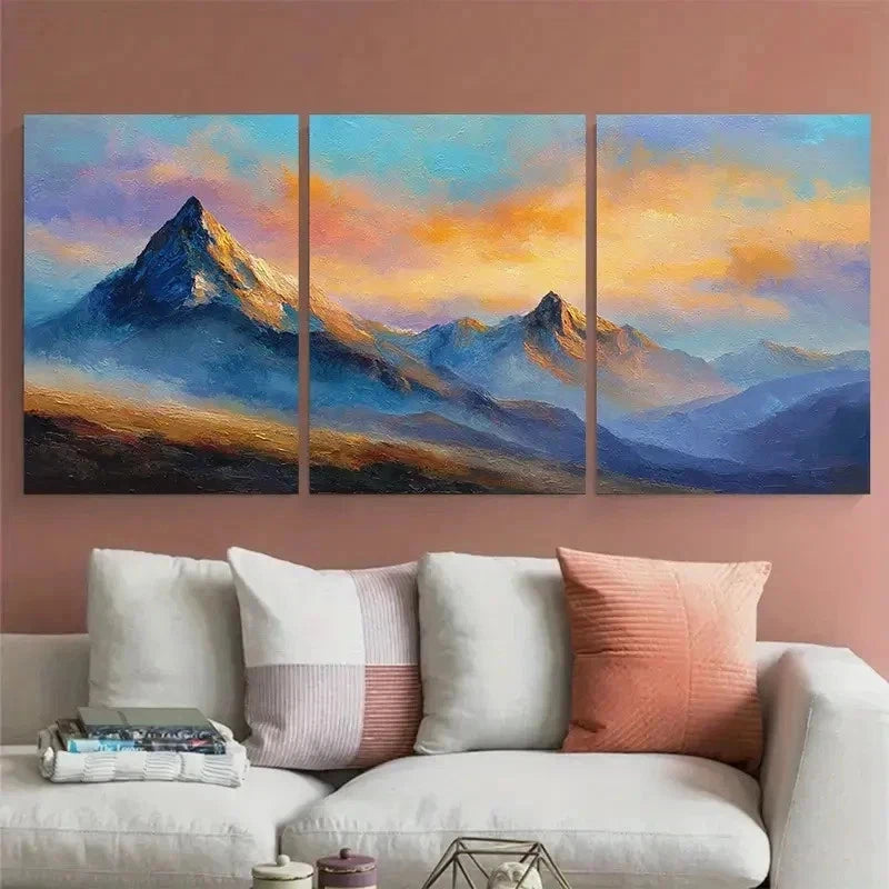 3pcs Vibrant Sunrise Landscape Nature Perfect Wall Art Set Canvas Framed 40x60cm - High Quality Print 100% Australian Made Wall Canvas Ready to Hang