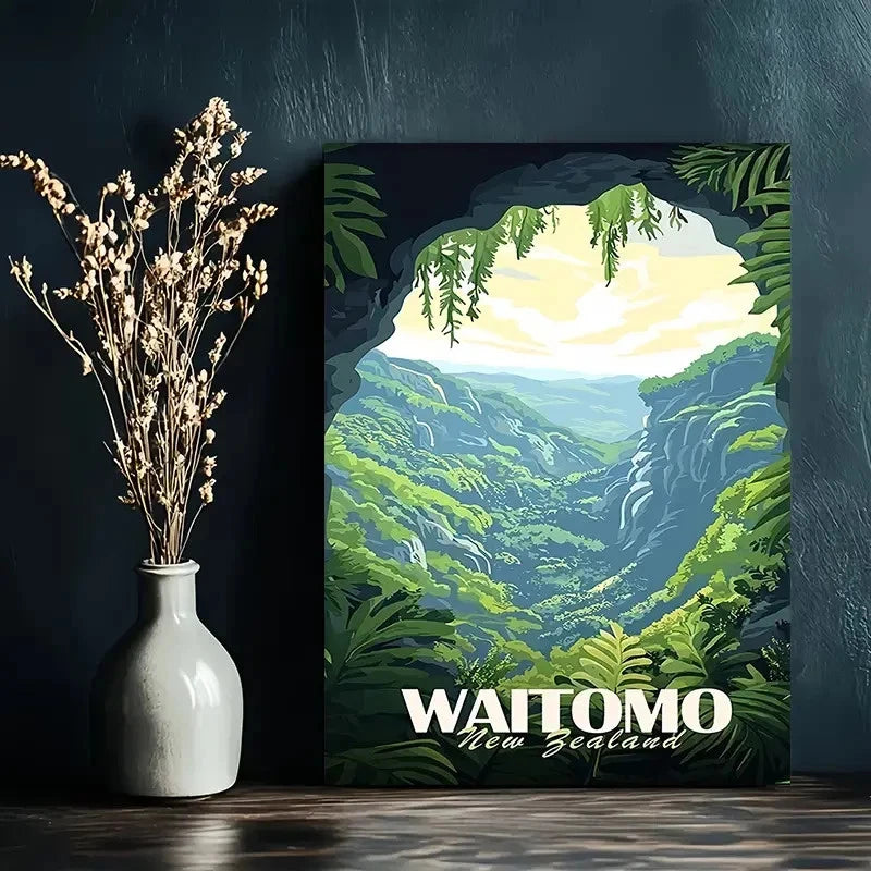 The Hidden Beauty Of New Zealand Waitomo Valley Travel Poster Print Wall Art