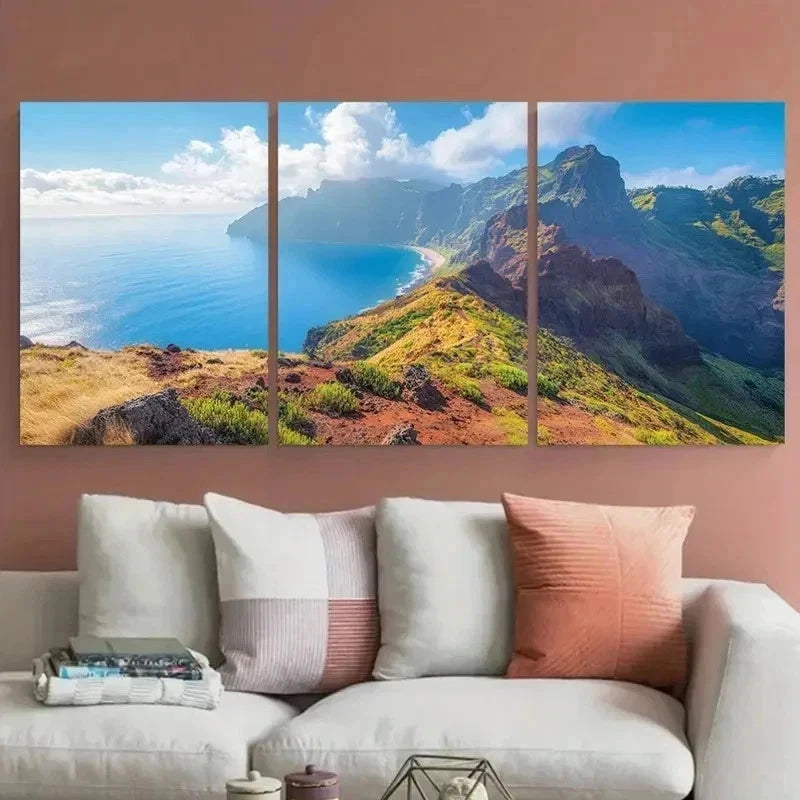 3pcs Madeira Perfect Landscape Madeira Perfect Wall Art Set Canvas Framed 40x60cm - High Quality Print 100% Australian Made Wall Canvas Ready to Hang