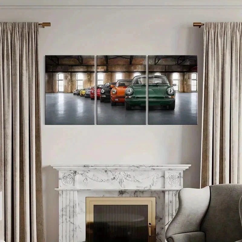 3pcs Colorful Modern Sports Super Cars Wall Art Set Canvas Framed 40x60cm - High Quality Print 100% Australian Made Wall Canvas Ready to Hang