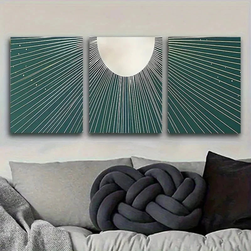 3pcs Geometric Optical Illusion Wall Art Set Canvas Framed 60x90cm - High Quality Print 100% Australian Made Wall Canvas Ready to Hang