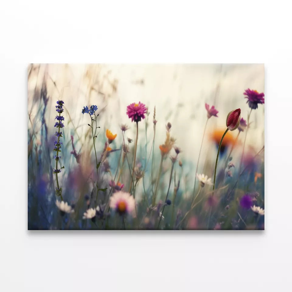 Wild Flowers Meadow At Sunset Wall Art Decor 100% Australian Made