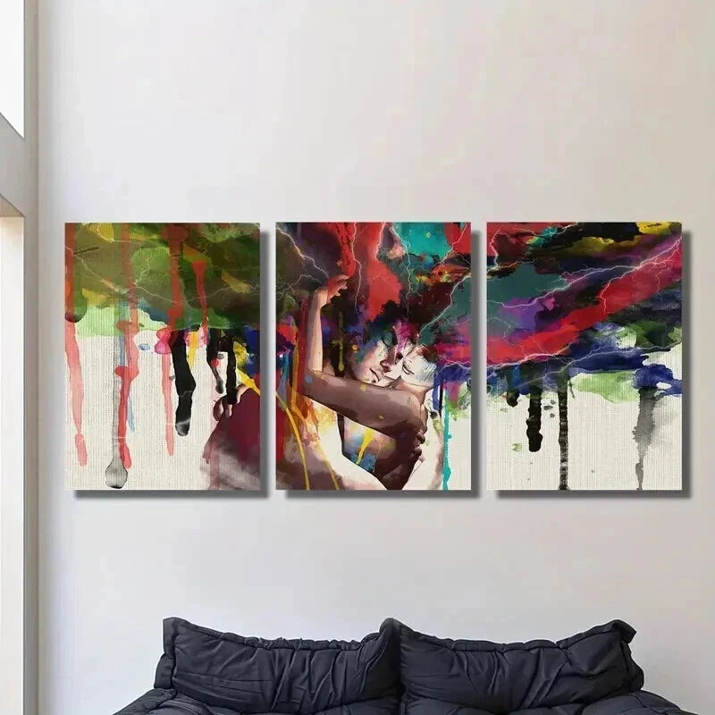 3pcs Classic Modern Love Embrace Tree Wall Art Set Canvas Framed 40x60cm - High Quality Print 100% Australian Made Wall Canvas Ready to Hang