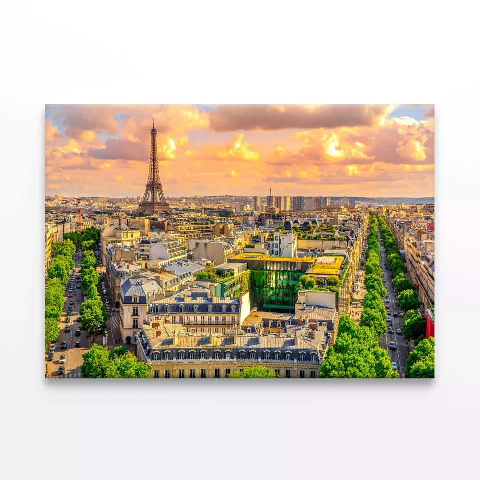 Arch Of Triumph Aerial View Wall Art Decor 100% Australian Made