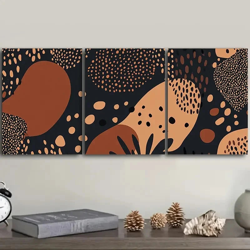 3pcs Leopard Print Pattern Painting Wall Art Set Canvas Framed 60x90cm - High Quality Print 100% Australian Made Wall Canvas Ready to Hang