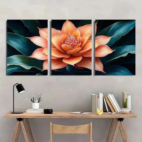 3pcs Bromeliad Bromeliaceous Tropical Wall Art Set Canvas Unframed - High Quality Print 100% Australian Made Wall Canvas