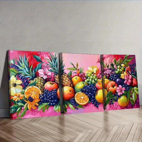 3pcs Various Fruits Wall Art Set Canvas Unframed – High Quality Print 100% Australian Made Wall Canvas
