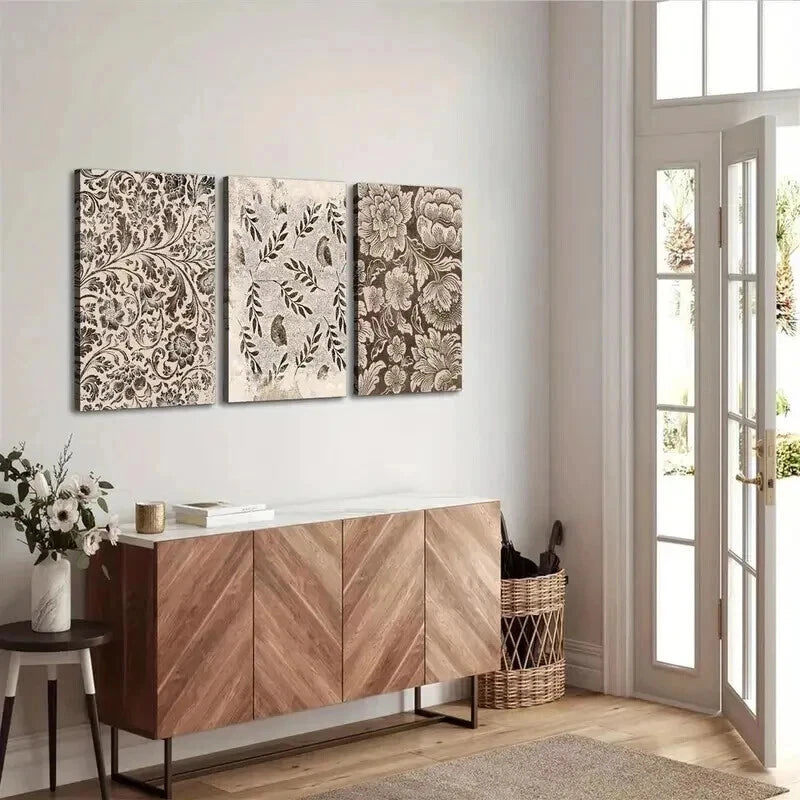 3pcs Flowers And Birds Decoration Wall Art Set Canvas Framed 40x60cm - High Quality Print 100% Australian Made Wall Canvas Ready to Hang