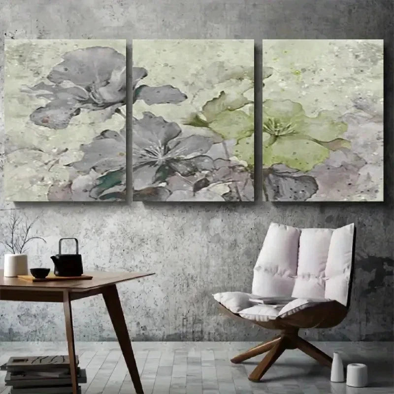 3pcs Serene Abstract Watercolor Floral Wall Art Set Canvas Framed 40x60cm - High Quality Print 100% Australian Made Wall Canvas Ready to Hang