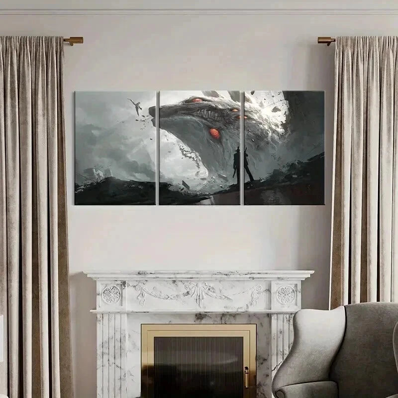 3pcs Japanese Classic Anime Characters Wall Art Set Canvas Framed 40x60cm - High Quality Print 100% Australian Made Wall Canvas Ready to Hang