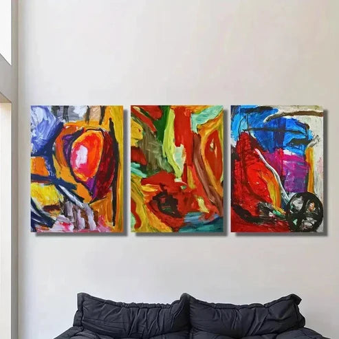 3pcs Bold Colorful Graffiti Style Painting Wall Art Canvas Unframed - High Quality Print 100% Australian Made Wall Canvas