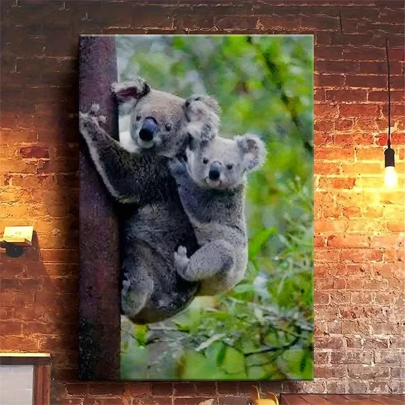 Koala Cling Painting Metal Print Ready to Hang