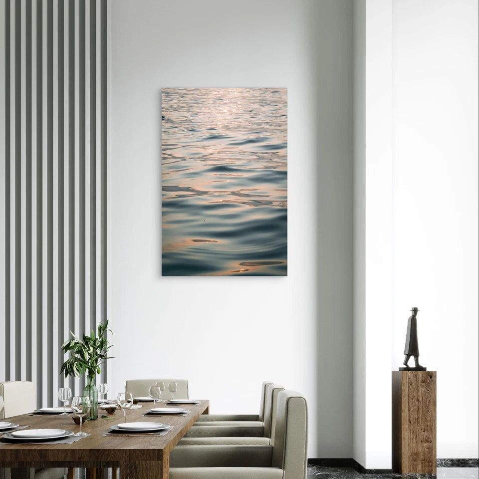 Shimmering Water Surface and Gentle Ripples 40x60cm Metal Print Ready to Hang