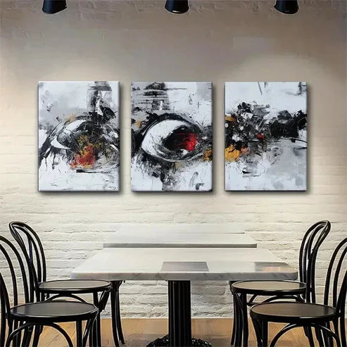 3pcs Black and White Geometric Design Perfect Wall Art Set Canvas Unframed - High Quality Print 100% Australian Made Wall Canvas