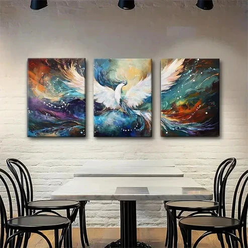 3pcs Abstract Phoenix Mythical Motion Perfect Wall Art Canvas Unframed - High Quality Print 100% Australian Made Wall Canvas