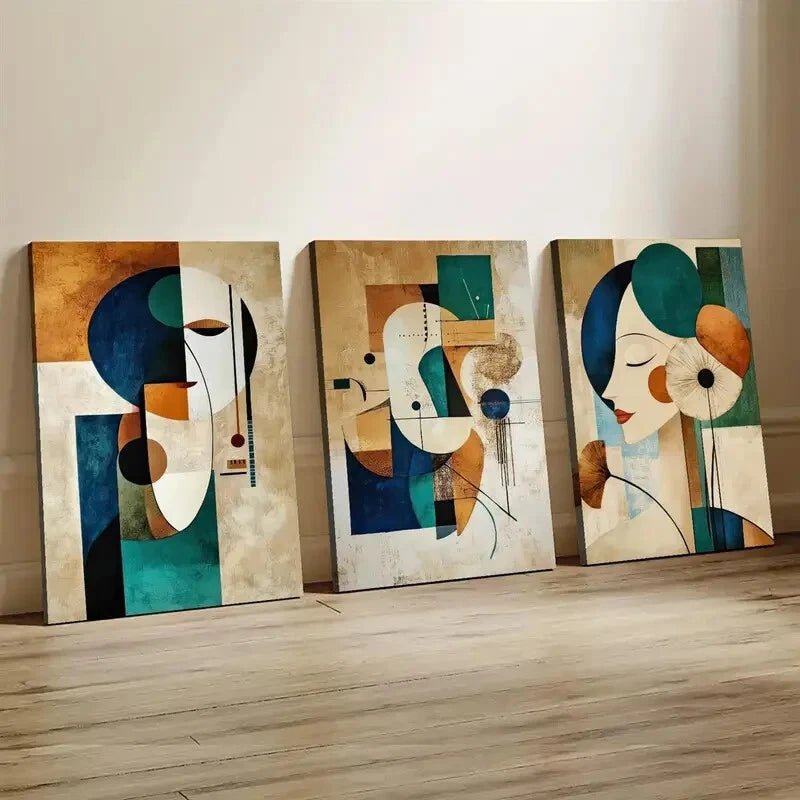 3pcs Abstract Modern Creative Women Perfect Wall Art Set Canvas Framed 40x60cm - High Quality Print 100% Australian Made Wall Canvas Ready to Hang