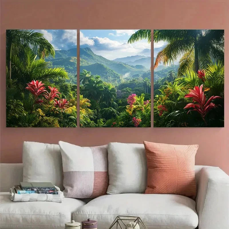 3pcs Botanical Decor North American Perfect Wall Art Set Canvas Framed 60x90cm - High Quality Print 100% Australian Made Wall Canvas Ready to Hang