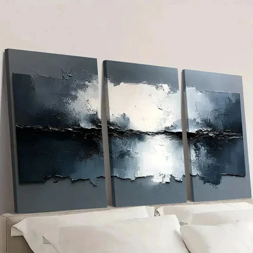 3pcs Abstract White Painting Decoration Wall Art Set Canvas Unframed - High Quality Print 100% Australian Made Wall Canvas