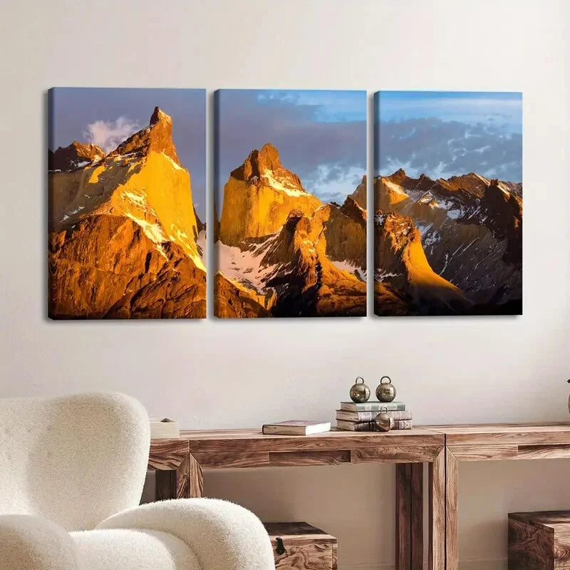 3pcs Torres del Paine National Park Perfect Wall Art Set Canvas Framed 40x60cm - High Quality Print 100% Australian Made Wall Canvas Ready to Hang