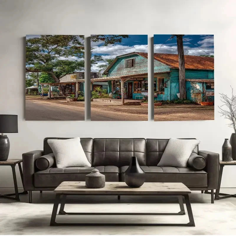 3pcs Kulanda Town, Queensland, Australia Wall Art Set Canvas Framed 40x60cm - High Quality Print 100% Australian Made Wall Canvas Ready to Hang