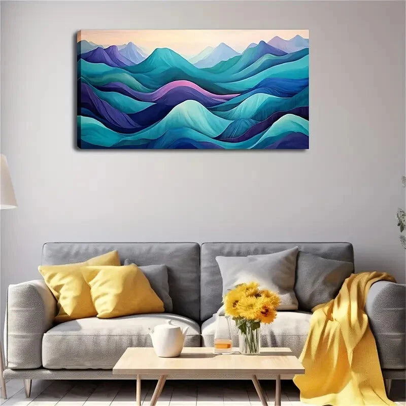 Minimalist Mountain Landscape Wall Art Canvas Office Home Room Framed 120x60cm