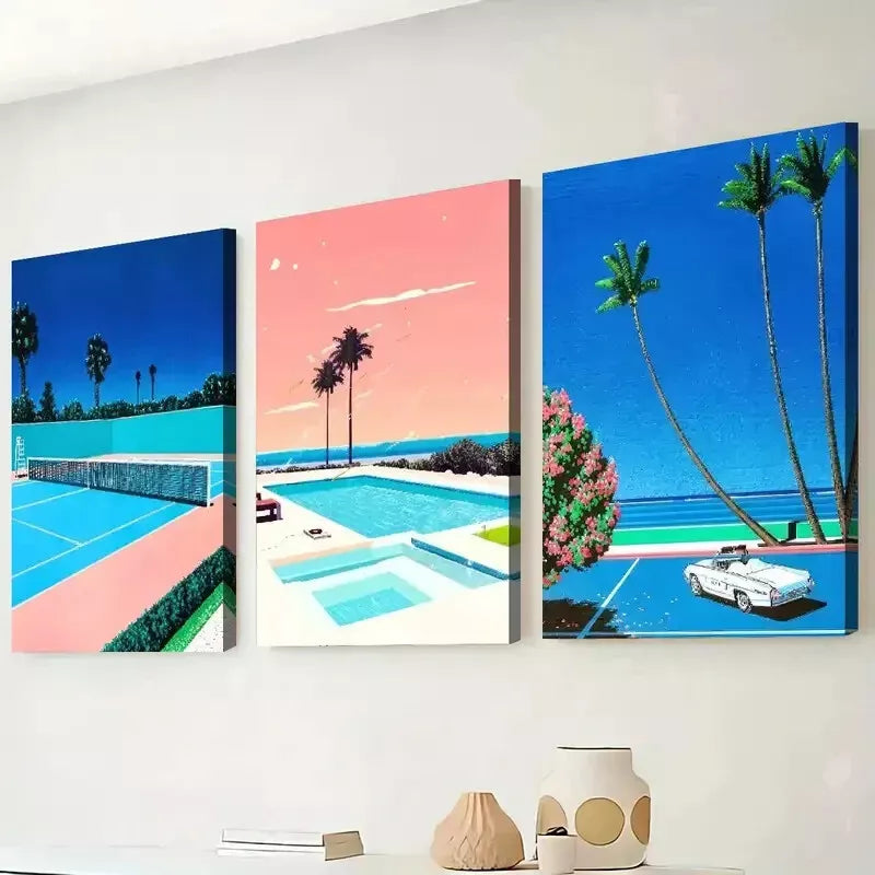 3pcs Modern Fashion Architecture Leisure Sports Wall Art Set Canvas Framed 50x70cm - High Quality Print 100% Australian Made Wall Canvas Ready to Hang - Bella Home Decor