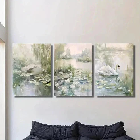 3pcs Bohemian Abstract Line Minimalist Wall Art Set Canvas Unframed - High Quality Print 100% Australian Made Wall Canvas