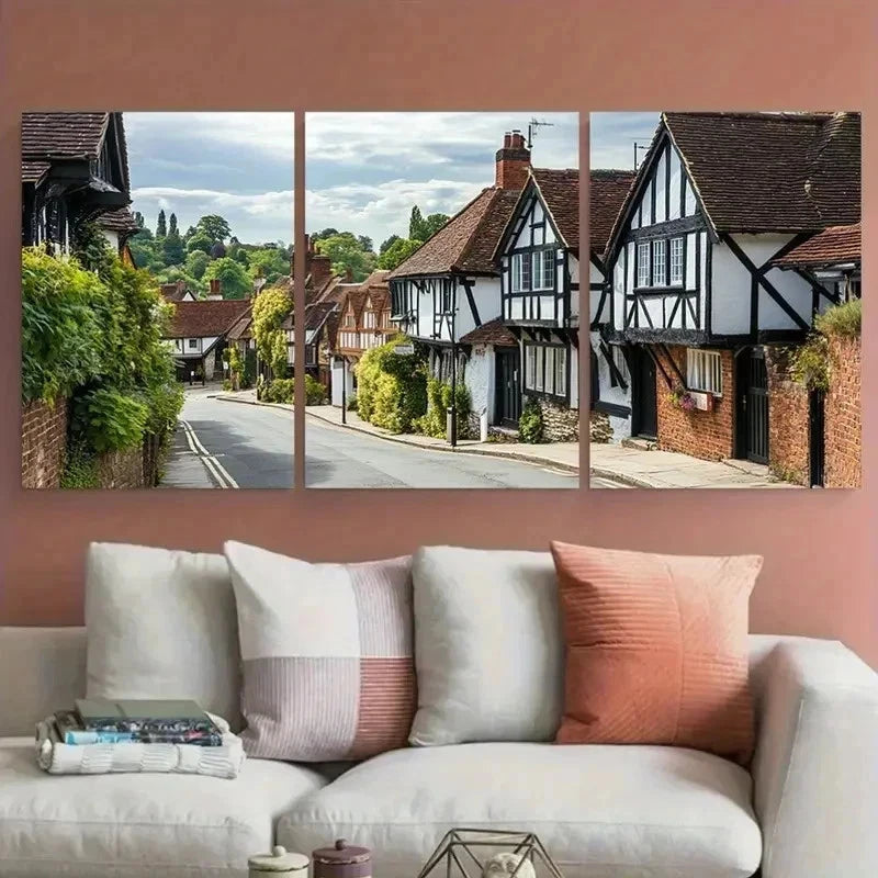 3pcs High Wycombe Buckinghamshire Perfect Wall Art Set Canvas Framed 40x60cm - High Quality Print 100% Australian Made Wall Canvas Ready to Hang