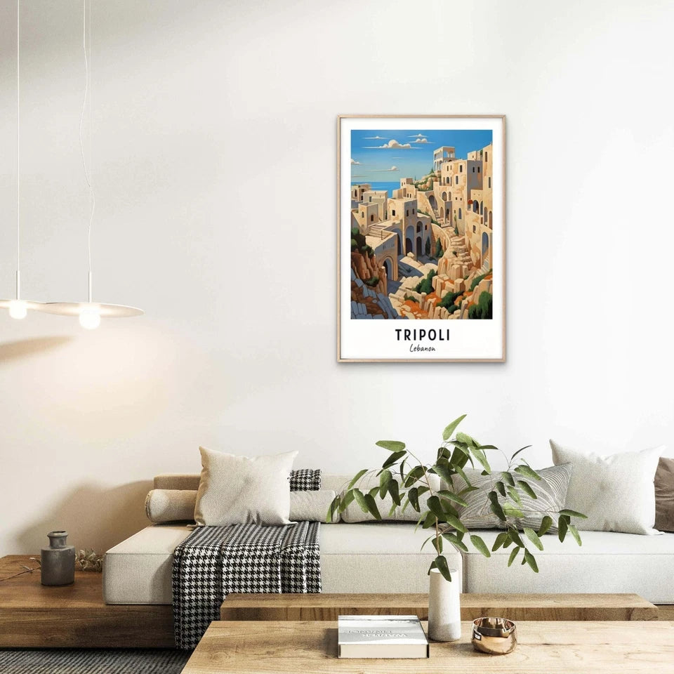 Minimalist Tripoli Lebanon Abstract City Travel Poster Print Wall Art