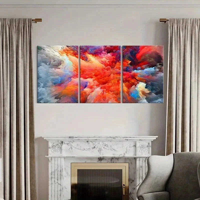 3pcs Abstract Colorful Cloud Art Modern Wall Art Set Canvas Framed 40x60cm - High Quality Print 100% Australian Made Wall Canvas Ready to Hang