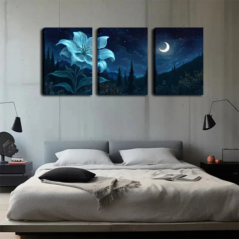 3pcs Floral & Forest Scenes Décor Perfect Wall Art Set Canvas Framed 40x60cm - High Quality Print 100% Australian Made Wall Canvas Ready to Hang