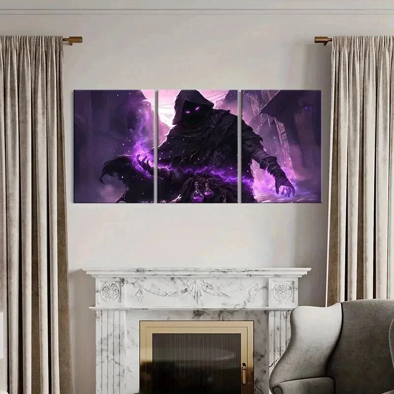 3pcs Anime Art Demon Grim Reaper Modern Wall Art Set Canvas Framed 40x60cm - High Quality Print 100% Australian Made Wall Canvas Ready to Hang