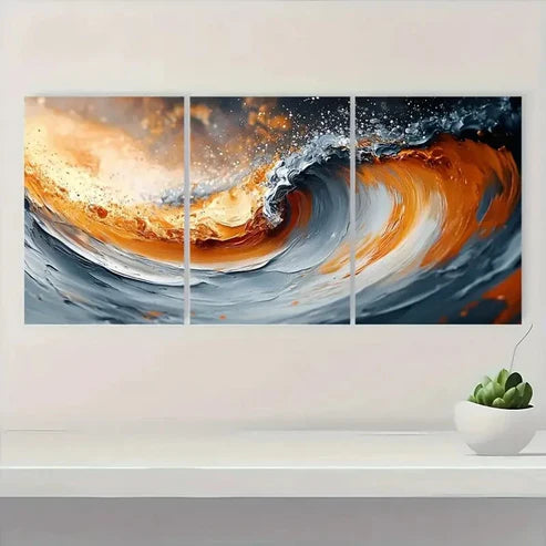 3pcs Brown Abstract Texture AT Wall Art Canvas Unframed – High Quality Print 100% Australian Made Wall Canvas