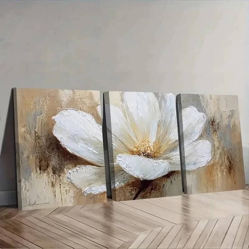 3pcs Beige And Brown Tones Charm Wall Art Set Canvas Framed 40x60cm - High Quality Print 100% Australian Made Wall Canvas Ready to Hang