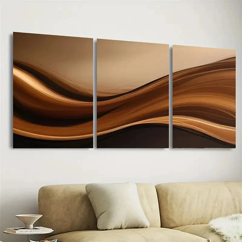 3pcs Minimalist Elegance Abstract Waves Wall Art Set Canvas Framed 40x60cm - High Quality Print 100% Australian Made Wall Canvas Ready to Hang