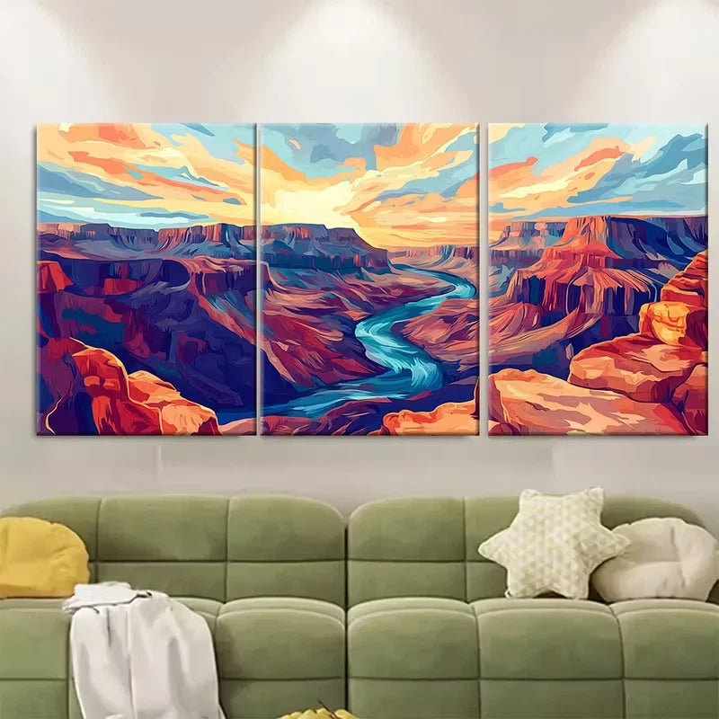3pcs Grand Canyon Arizona Landscape Metal Print Ready to Hang Art