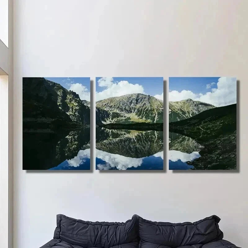 3pcs Lake Scenery of The Tatra Mountains Wall Art Set Canvas Framed 40x60cm - High Quality Print 100% Australian Made Wall Canvas Ready to Hang