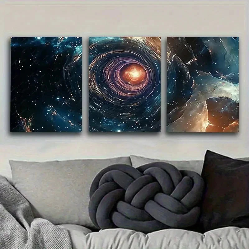 3pcs Cosmic for galaxy And Starfield Wall Art Set Canvas Framed 60x90cm - High Quality Print 100% Australian Made Wall Canvas Ready to Hang