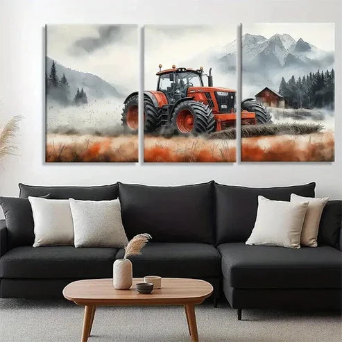 3pcs Farm Tractor Field Majestic Perfect Wall Art Set Canvas Unframed - High Quality Print 100% Australian Made Wall Canvas