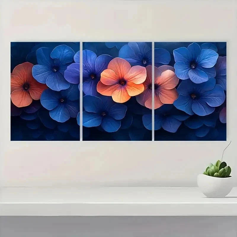 3pcs Petunia Beauty Flower Nature Perfect Wall Art Set Canvas Framed 40x60cm - High Quality Print 100% Australian Made Wall Canvas Ready to Hang