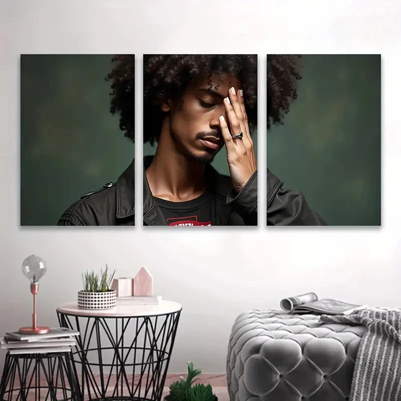 3pcs Men in Africa Are Wall Art Set Canvas Framed 60x90cm - High Quality Print 100% Australian Made Wall Canvas Ready to Hang