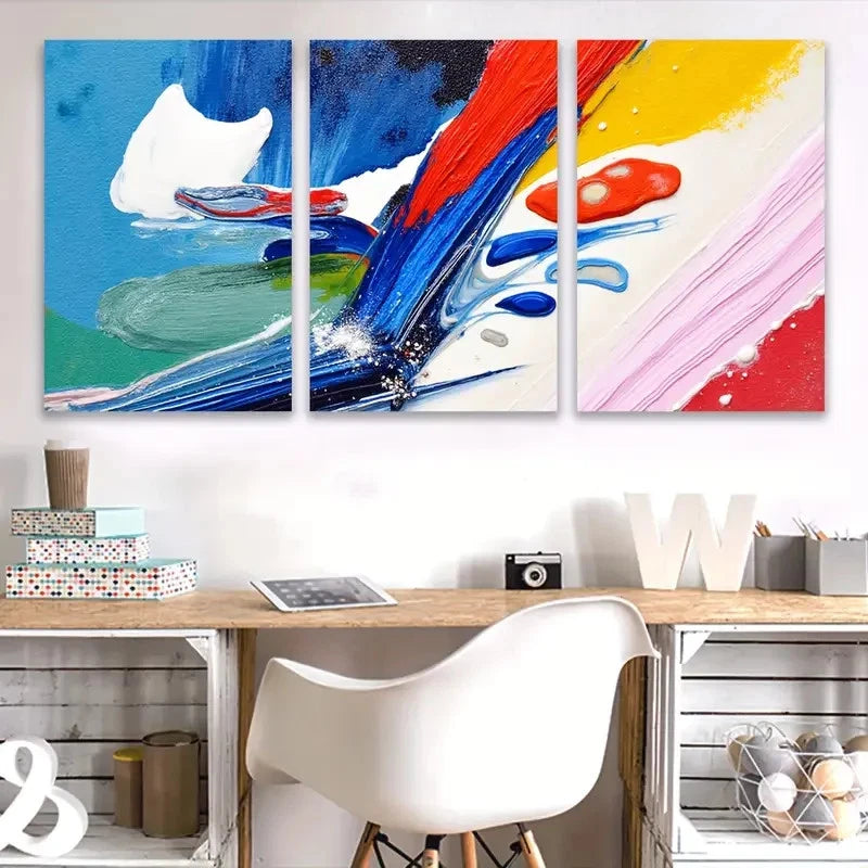 3pcs Colorful Abstract Canvas Art Prints Wall Art Set Canvas Framed 50x70cm - High Quality Print 100% Australian Made Wall Canvas Ready to Hang