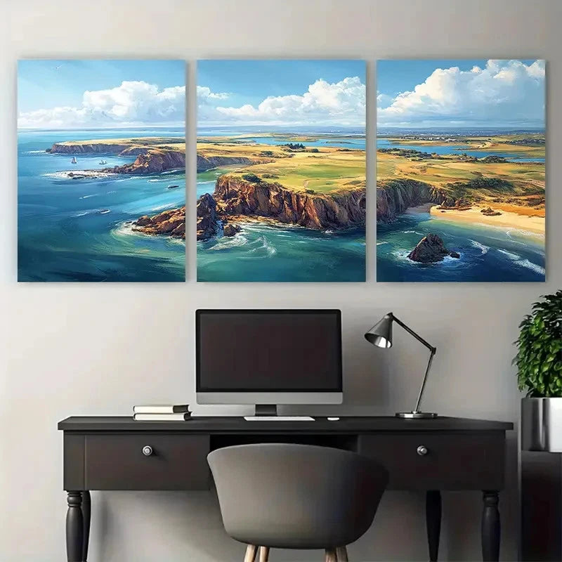 3pcs Phillip Island, Australia Wall Art Set Canvas Framed 40x60cm - High Quality Print 100% Australian Made Wall Canvas Ready to Hang