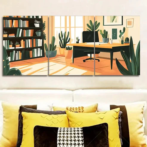 3pcs Colorful Room for Houseplants Perfect Wall Art Set Canvas Unframed - High Quality Print 100% Australian Made Wall Canvas