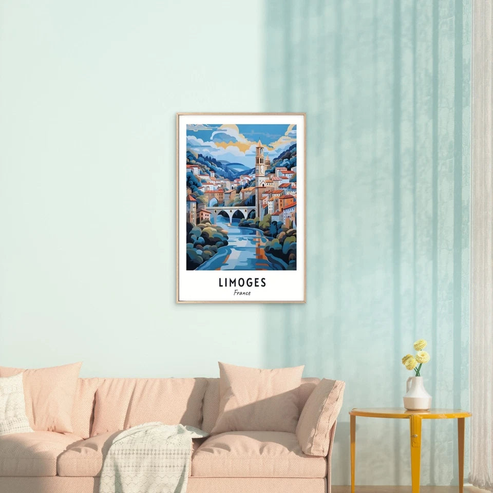 Limoges France Painting Travel Poster Print Wall Art