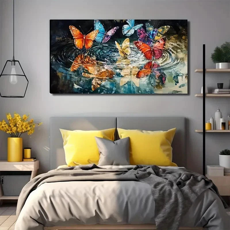 Modern Minimalist Butterfly Wall Art Canvas Office Home Room Framed 120x60cm