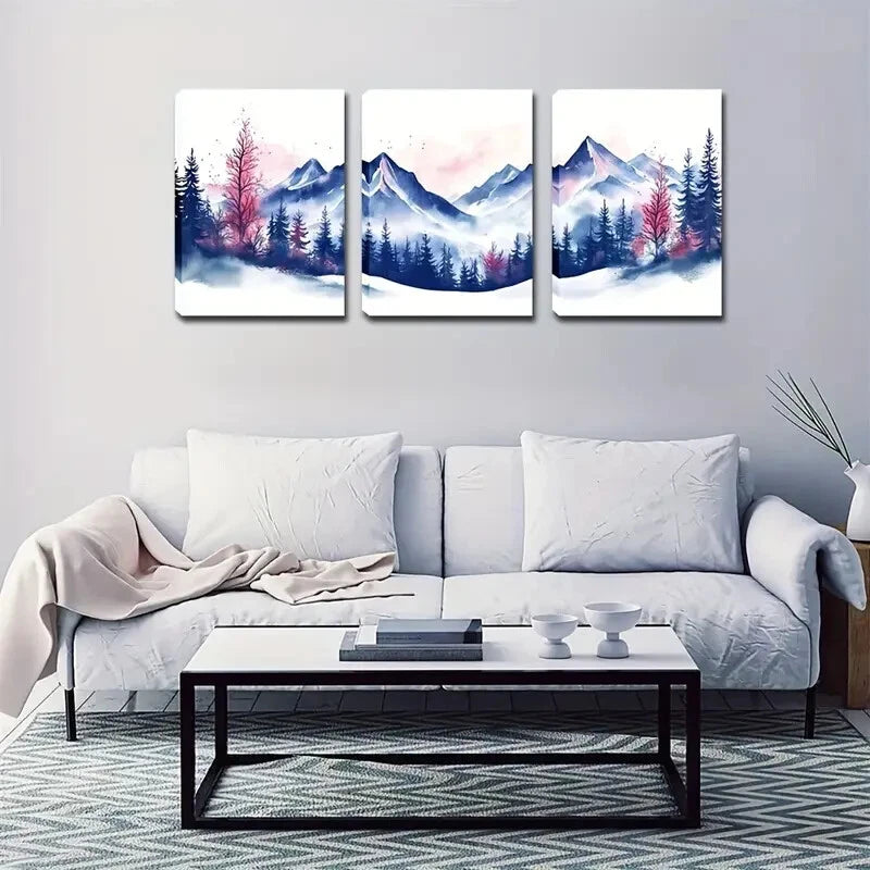 3pcs Mountain Landscape Rustic Coastal Perfect Wall Art Set Canvas Framed 40x60cm - High Quality Print 100% Australian Made Wall Canvas Ready to Hang