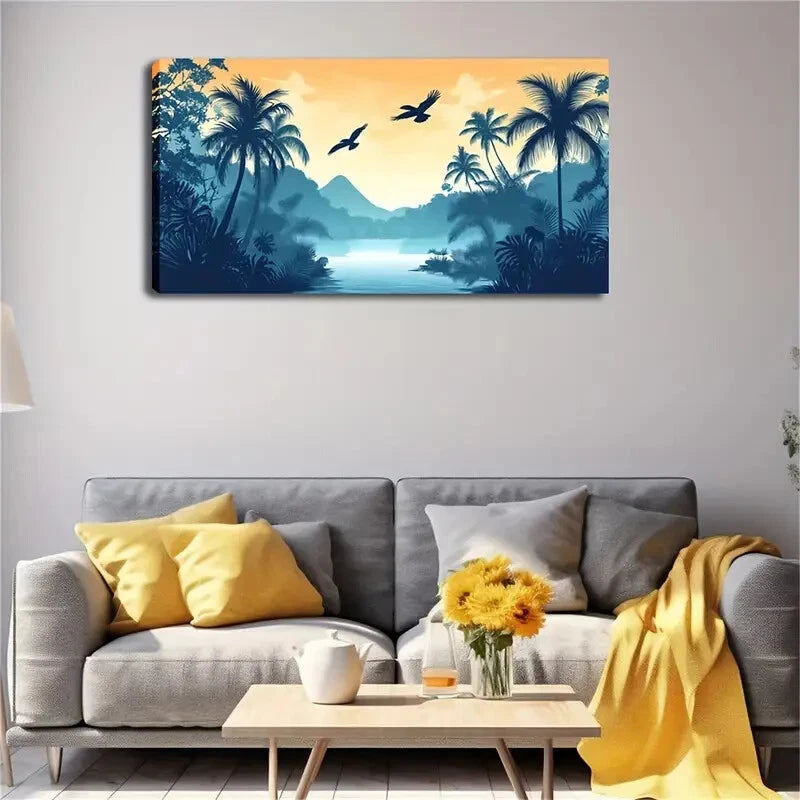 Modern Minimalist Watercolor Wall Art Canvas Office Home Room Framed 120x60cm