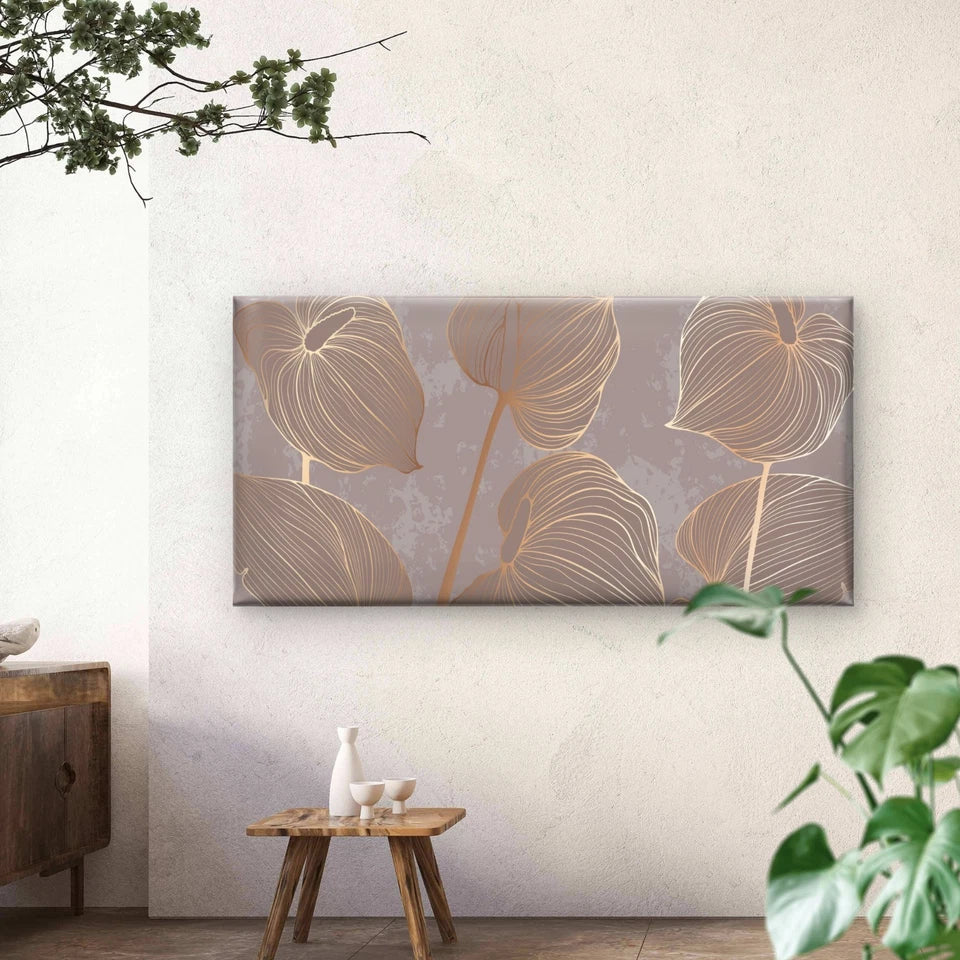 Abstract Floral pattern Wall Art Canvas Office Home Room Framed 120x60cm