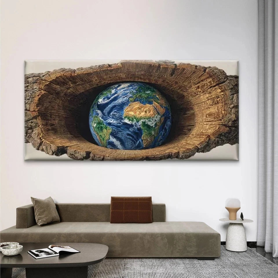 "Adventure Awaits" World Map Wall Art Canvas Office Home Room Framed 120x60cm